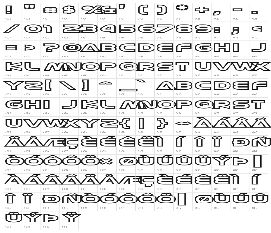 JoyCircuit-Regular Character Map