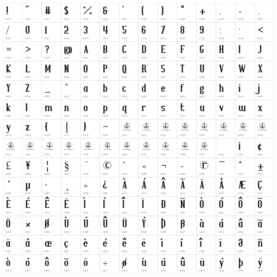 Joyeux Character Map