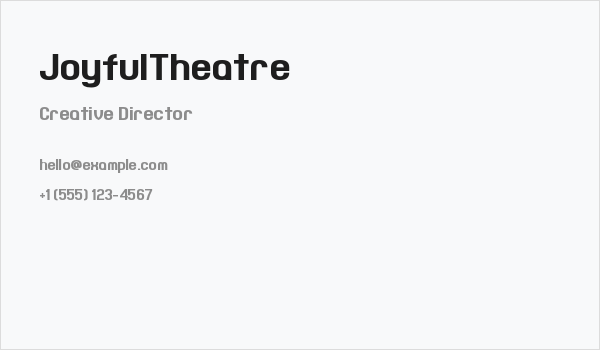 JoyfulTheatre Business Card