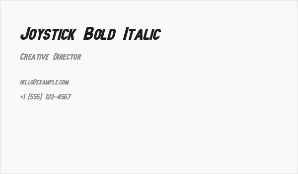 Joystick Bold Italic Business Card
