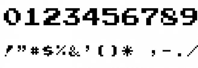 Joystix-Regular Шрифта ДРУГИЕ символов