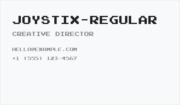 Joystix-Regular Business Card