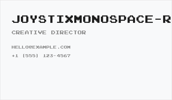 JoystixMonospace-Regular Business Card