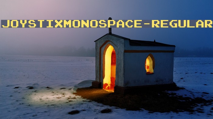 JoystixMonospace-Regular Caratteri examples