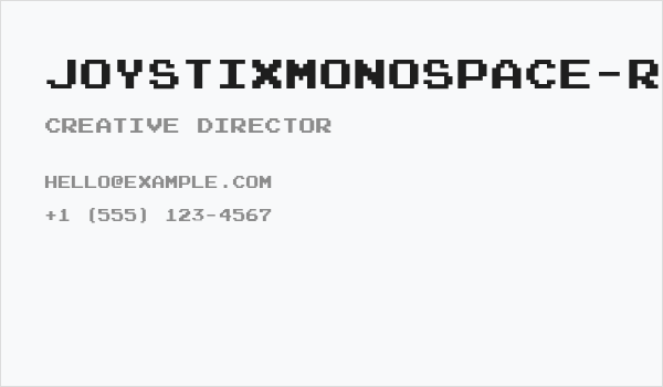 JoystixMonospace-Regular Business Card