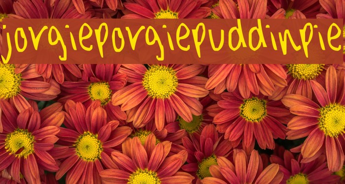 jorgieporgiepuddinpie Font examples