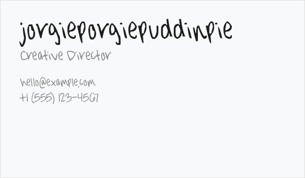 jorgieporgiepuddinpie Business Card