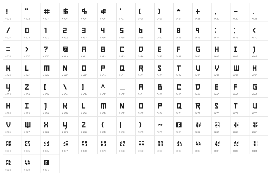 journey Regular Character Map