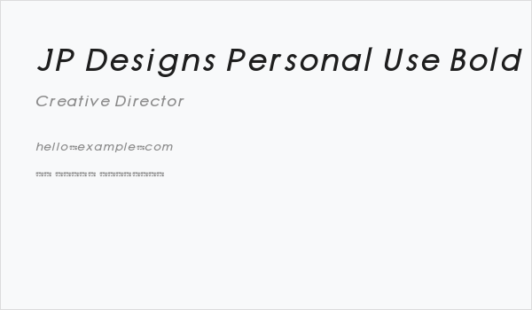 JP Designs Personal Use Bold Italic Business Card