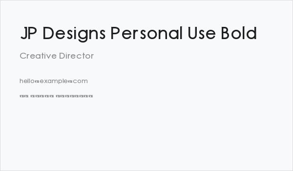 JP Designs Personal Use Bold Business Card