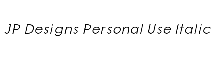 JP Designs Personal Use Italic Schriftart