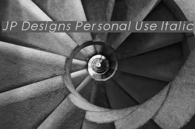 JP Designs Personal Use Italic Font examples