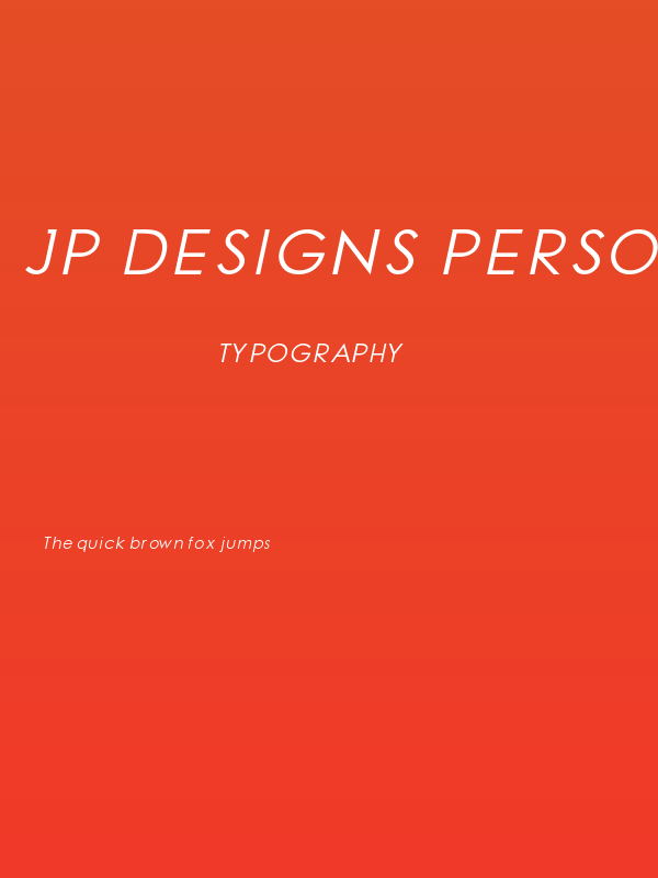 JP Designs Personal Use Italic Poster