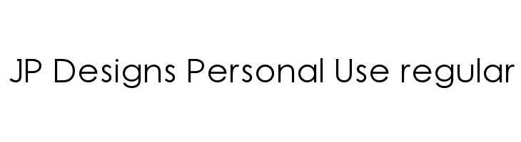 JP Designs Personal Use regular Font