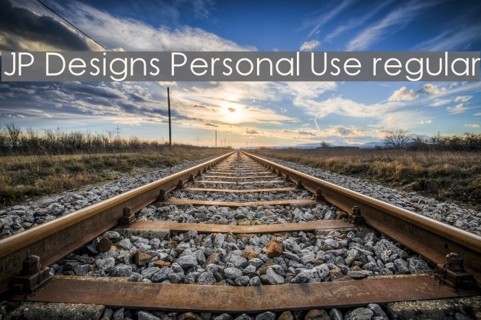 JP Designs Personal Use regular Font examples