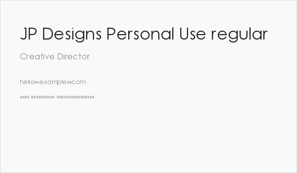 JP Designs Personal Use regular Business Card