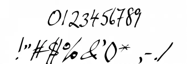 JP Hand Slanted Font Alte caractere