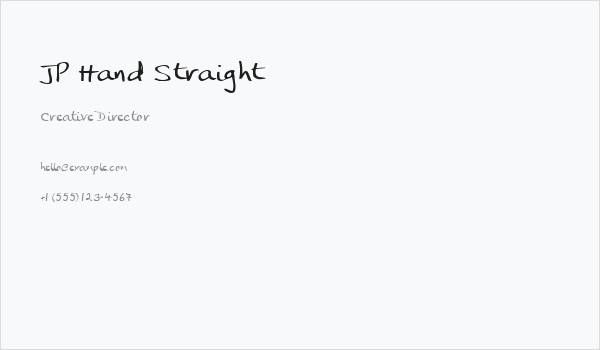 JP Hand Straight Business Card