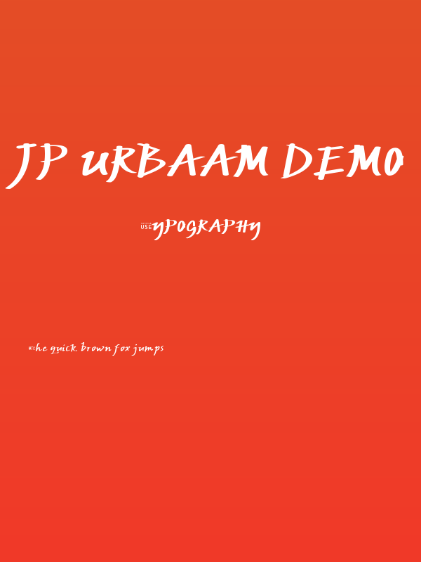 JP Urbaam DEMO Poster