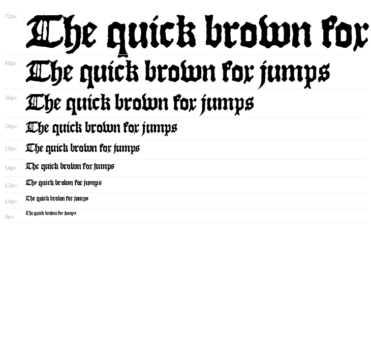 JSL Blackletter Waterfall