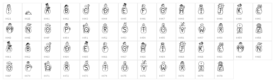 JS_Snowbiz Character Map
