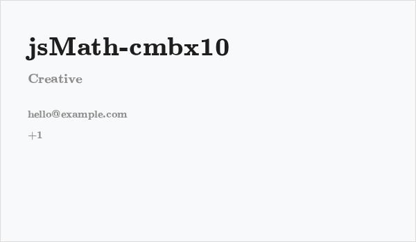 jsMath-cmbx10 Business Card