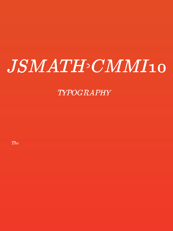 jsMath-cmmi10 Poster