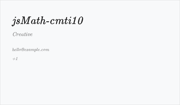 jsMath-cmti10 Business Card