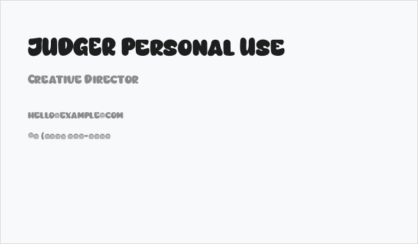 JUDGER Personal Use Business Card