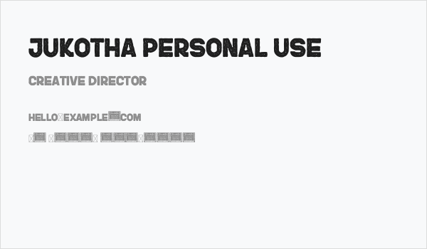JUKOTHA Personal Use Business Card