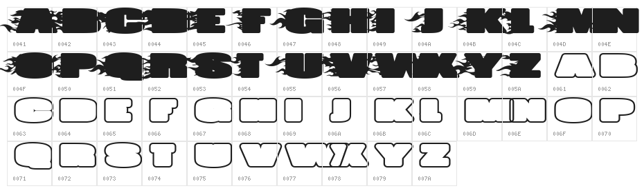 JUMBO BURN A Character Map