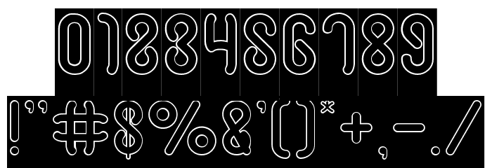 JUSSTA-Hollow-Inverse Font OTHER CHARS