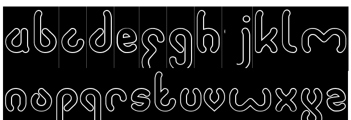 JUSSTA-Hollow-Inverse Font LOWERCASE