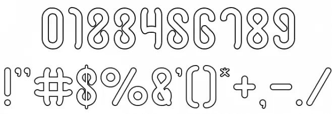 JUSSTA-Hollow Font OTHER CHARS