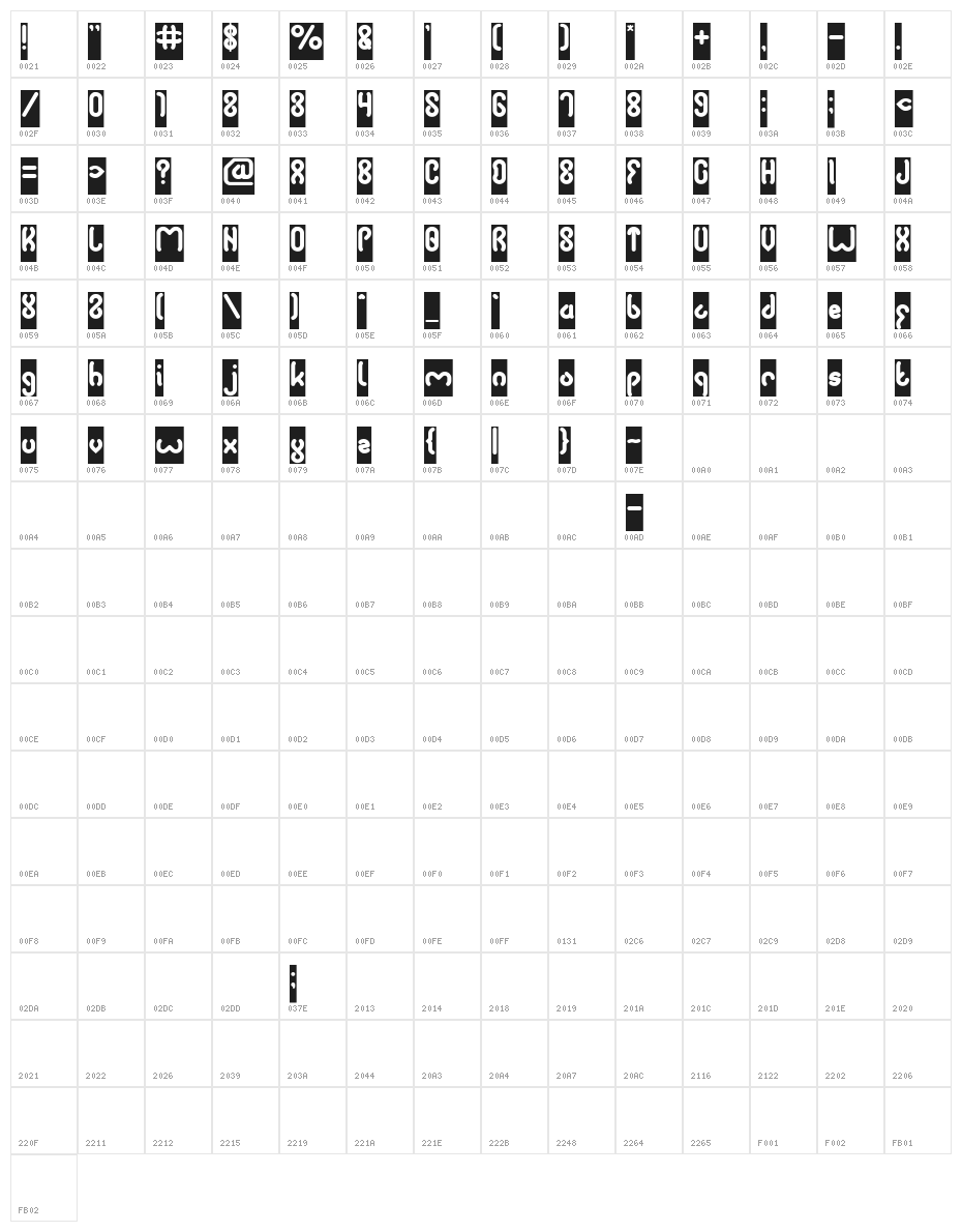 JUSSTA-Inverse Character Map