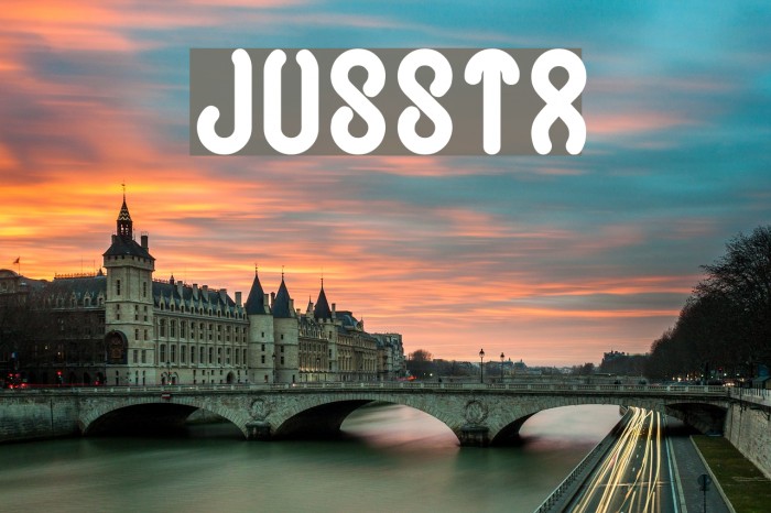 JUSSTA Font examples