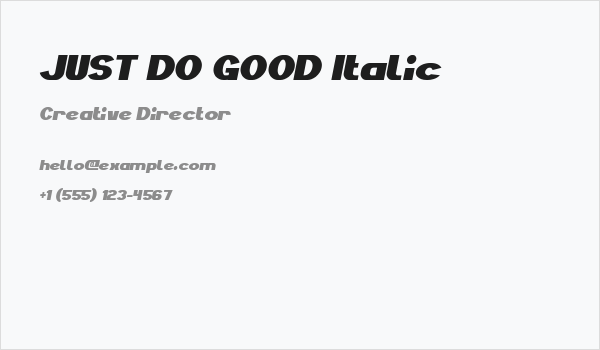 JUST DO GOOD Italic Business Card