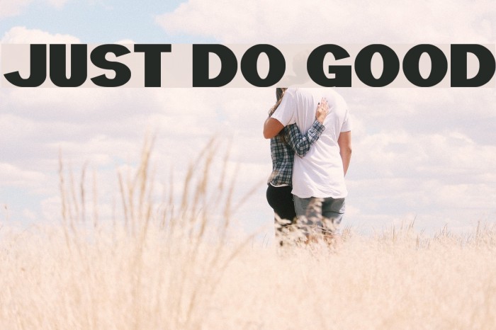 JUST DO GOOD Example 1