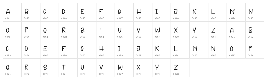 JUSTFUN Character Map