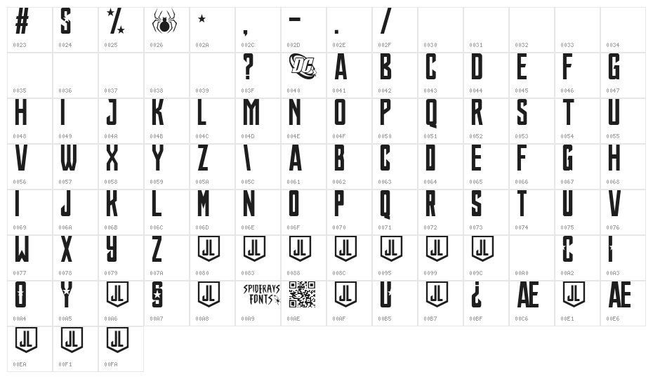 JUSTICE LEAGUE Character Map