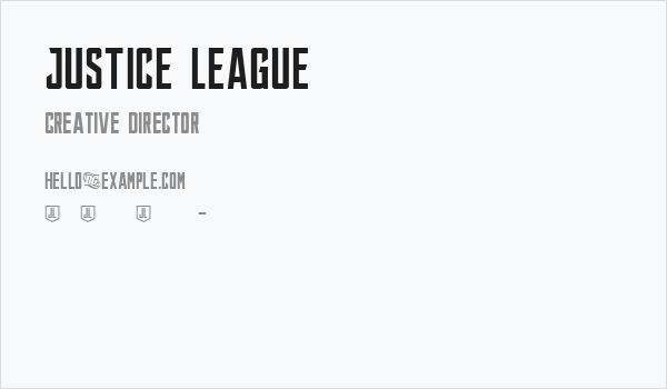 JUSTICE LEAGUE Business Card