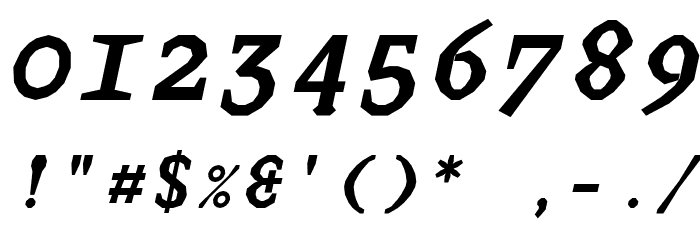 JUstice Mono BoldOblique Font OTHER CHARS