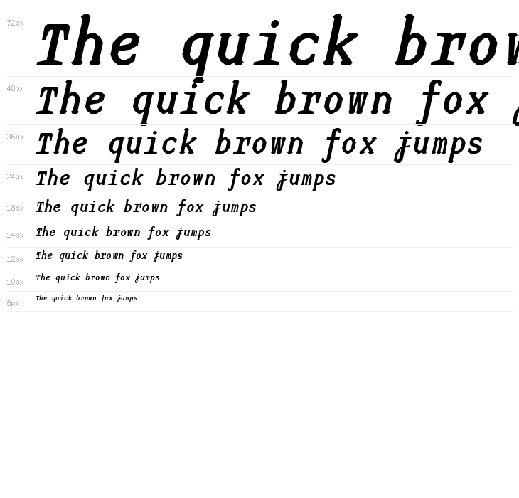 JUstice Mono BoldOblique Waterfall