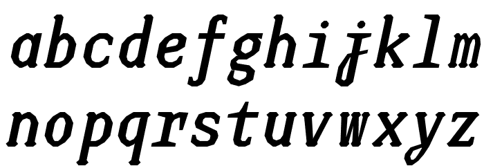 JUstice Mono BoldOblique Font LOWERCASE
