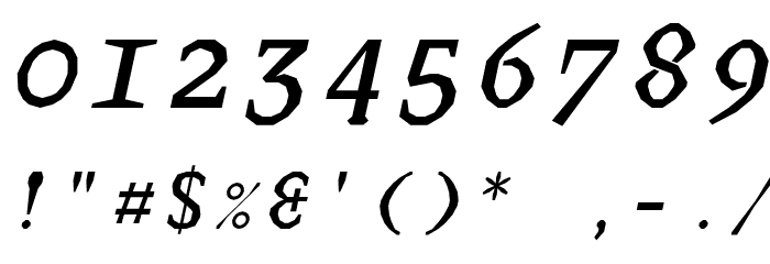 JUstice Mono Oblique Font OTHER CHARS