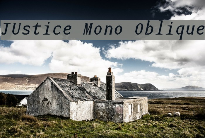 JUstice Mono Oblique Font examples