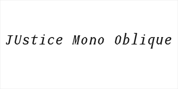 JUstice Mono Oblique Logo