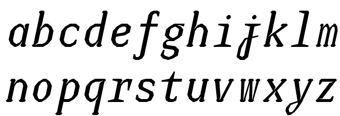 JUstice Mono Oblique Font LOWERCASE