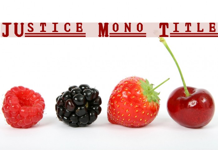 JUstice Mono Title Font examples