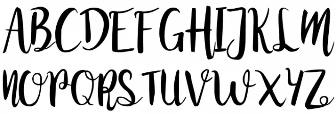 Juanita Brush Smooth Script फ़ॉन्ट अपरकेस